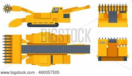 Isometric Tunneling Drilling Rigs, Self-propelled Drilling Rigs. Bucket-wheel Excavator, Heavy Equip