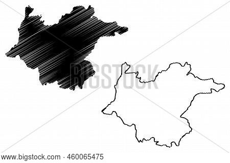 Lambay Island (republic Of Ireland, Irish Sea) Map Vector Illustration, Scribble Sketch Isle Of Reac