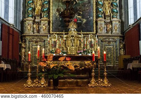 Furth, Austria - May 12, 2019: This Is The Baroque Altarpiece Of The Monastery Church At Gottweig Ab