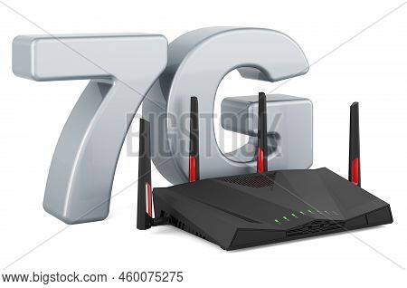 7g Router, Internet Concept. 3d Rendering Isolated On White Background