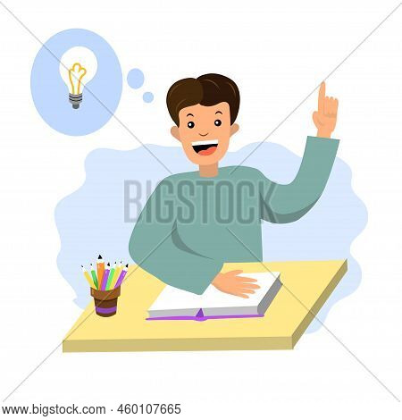 Socionics Mbti. A Man Studies Science And Makes A Discovery. Vector Illustration In A Flat Style.