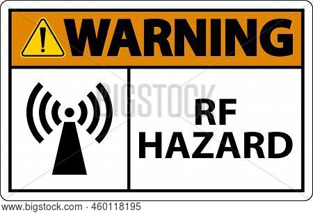 Warning Rf Hazard Sign On White Background