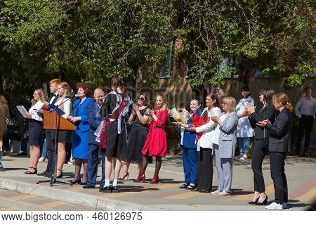 School Leavers Celebrate The 'day Of Farewell Bell' Dedicated To Graduation From School. School Grad