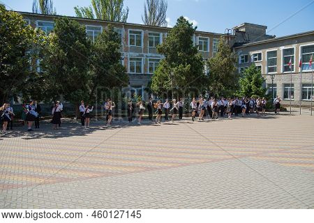 School Leavers Celebrate The 'day Of Farewell Bell' Dedicated To Graduation From School. School Grad