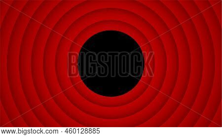 End Screen Movie Film Background Round Old Style Toon. Vintage Cinema Movie End Screen Frame Illustr