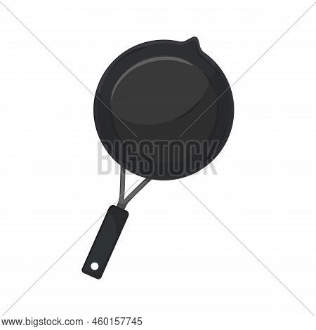Iron Frying Pan Kitchen Cartoon. Iron Frying Pan Kitchen Sign. Isolated Symbol Vector Illustration