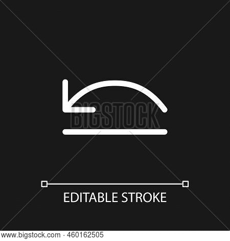 Move Backward Pixel Perfect White Linear Ui Icon For Dark Theme. Video Editor Program Navigation. Ve