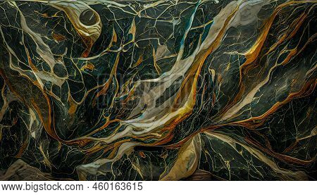 Abstract Gold Rosso Levanto Marble Wallpaper. Digital Art 3D Illustration