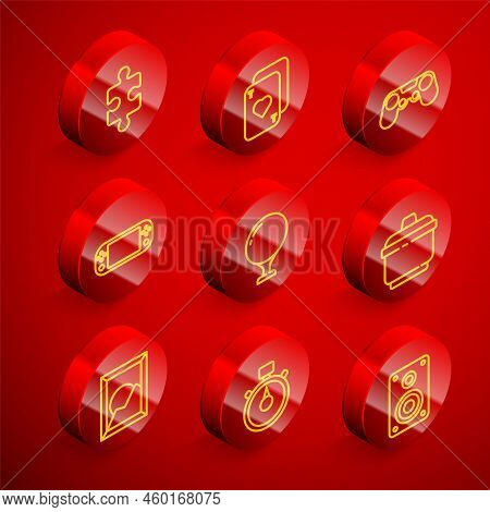 Set Line Piece Of Puzzle, Playing Cards, Gamepad, Portable Video Game Console, Golf Ball Tee, Cookin
