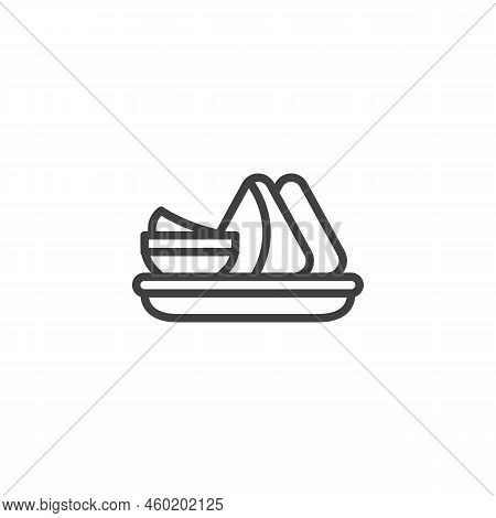 Indian Samosa Line Icon. Linear Style Sign For Mobile Concept And Web Design. Samosa Outline Vector 