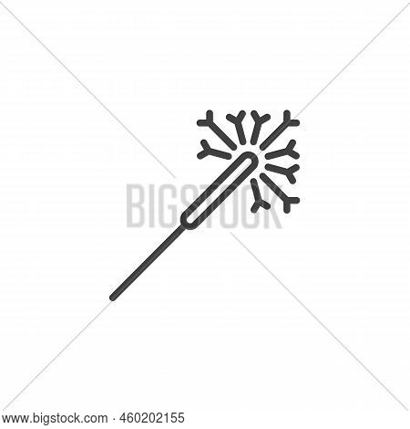 Sparkler Line Icon. Linear Style Sign For Mobile Concept And Web Design. Sparkler Firework Outline V