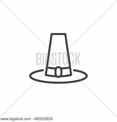 Pilgrim Hat Line Icon. Linear Style Sign For Mobile Concept And Web Design. Hat Outline Vector Icon.