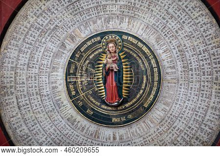 Gdansk, Poland - Sept 9, 2020: Astronomical Clock In St Mary's Church Made In 1464-1470 By Hans Düri
