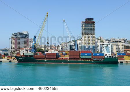 View At The Port Of Durres On Albania