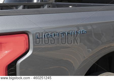Peru - Circa August 2022: Ford F-150 Lightning Display. Ford Offers The F150 Lightning All-electric 