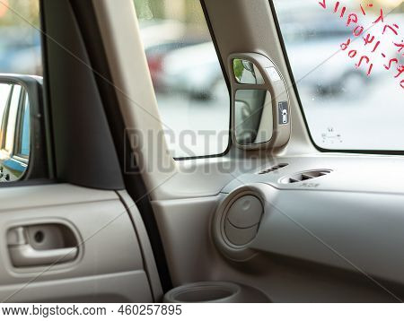 Novosibirsk, Russia -   August 03, 2022:   Honda N-box,   Close Up Deflector,  Car Ventilation Syste
