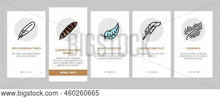 Feather Bird Soft Quil Fluffy Onboarding Mobile Vector. Plume, Plumage Light, Falling Angel, Fluff S
