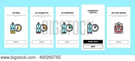 Perfumery Glass Luxury Cosmetic Onboarding Mobile Vector. Perfume Woman Beauty, Aroma Product, Scent
