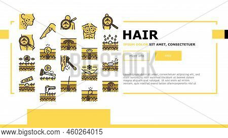 Ingrown Hair Problem Treatment Landing Web Page Vector. Ingrown Hair Shaving And Depilation With Las