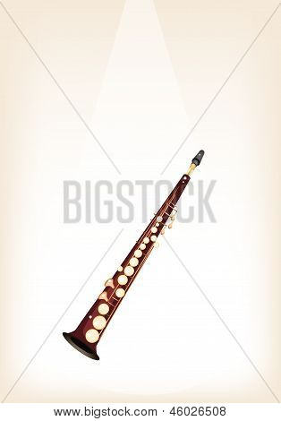 Un Saxophone Soprano Musical sur fond de scène brun