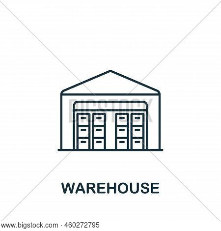 Warehouse Icon. Line Simple Line Shipping Icon For Templates, Web Design And Infographics