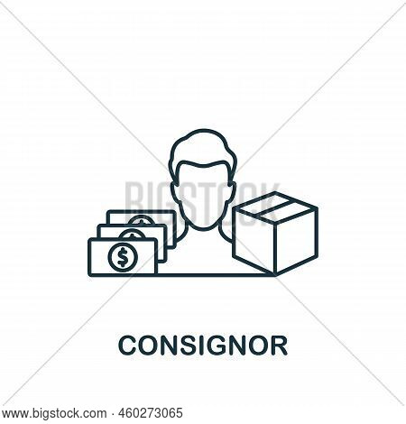 Consignor Icon. Line Simple Line Shipping Icon For Templates, Web Design And Infographics