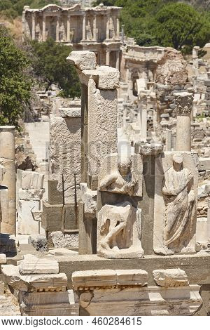 Ephesus Archaeological Site. Curetes Street. Ancient Roman Empire. Turkey