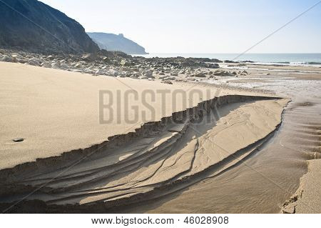 Weite des goldenen Strand von Praa Sands