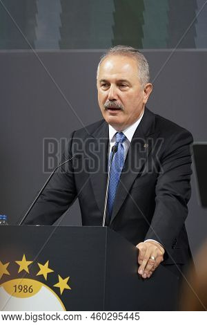 Istanbul, Turkey - May 23, 2022: Vakifbank Ceo Abdi Serdar Ustunsalih Interviews During Press Confer