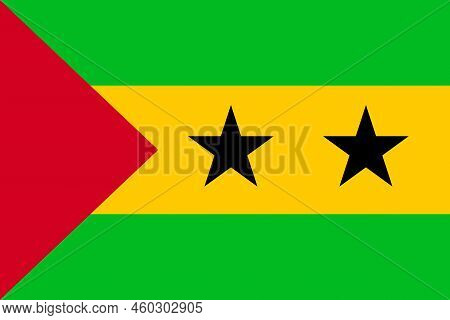 Flag Of Sao Tome And Principe. Saint Thomas And Prince National Banner And Patriotic Symbol. Officia