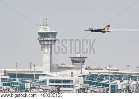 Istanbul, Turkey - May 29, 2022: Soloturk Air Aerobatics Show In Istanbul Ataturk Airport During Ann