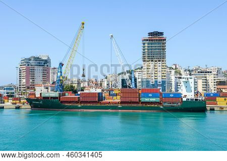 View At The Port Of Durres On Albania