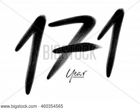 171 Years Anniversary Celebration Vector Template, 171 Number Logo Design, 171th Birthday, Black Let