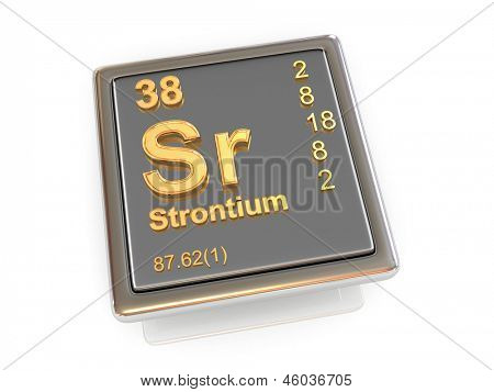 Strontu. Pierwiastek chemiczny. 3D
