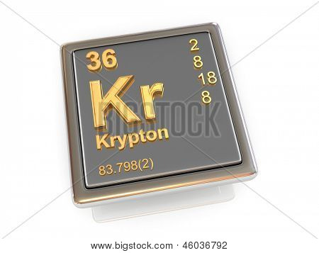 Krypton. Elemento chimico. 3D