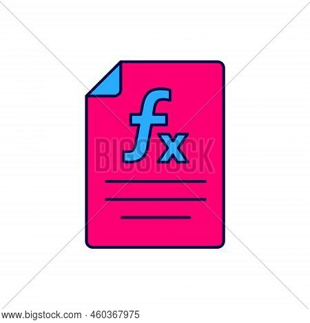 Filled Outline Function Mathematical Symbol Icon Isolated On White Background. Vector