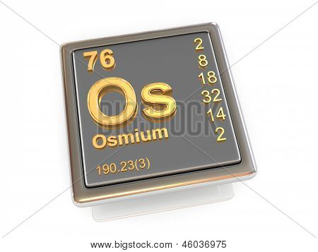 Osmio. Elemento chimico. 3D