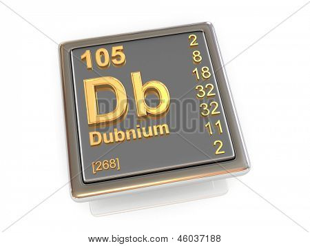 Dubnio. Elemento chimico. 3D