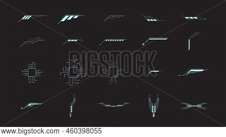 Abstract Digital Technology Ui/ux Futuristic Hud, Fui, Virtual Interface. Tech Elements Vector Illus