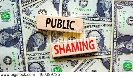 Public Shaming Symbol. Concept Words Public Shaming On Wooden Blocks On A Beautiful Background From 