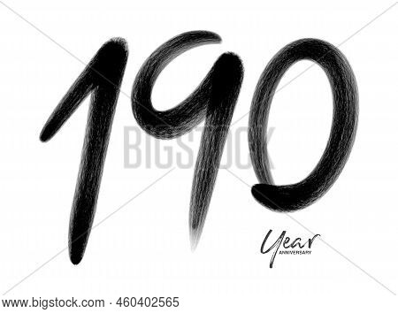 190 Years Anniversary Celebration Vector Template, 190 Number Logo Design, 190th Birthday, Black Let