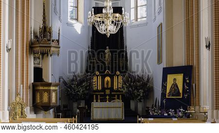 Druskininkai, Lithuania, August 11, 2022: Catholic Church Of Saint Marys Scapular In Druskininkai, L