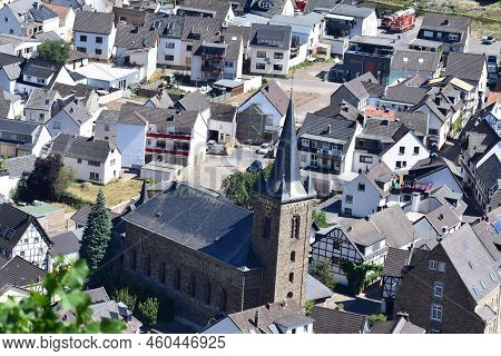 Dernau, Germany - 08 08 2022: Church In Dernau With Some Destruction Around Still Visible A Year Aft