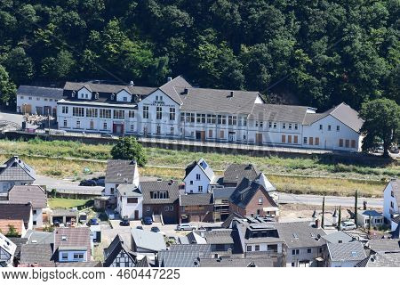 Dernau, Germany - 08 08 2022: Former Railroad Building Now Temporary Town Hall After The Flood Disas