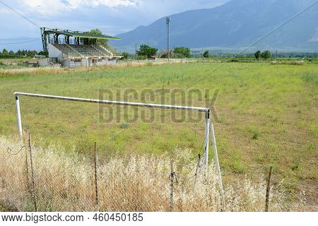 The Abandoned Soccer Field Of Loutra Ipatis On Greece