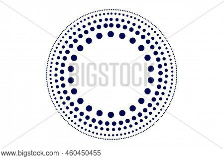 Circle Dot Frame. Point Sphere Boarder. Dotted Geometric Pattern. Graphic Small Dots Element For Des