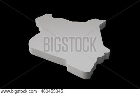 Kenya 3d Map Geography Cartography And Topology Sea Blue Surface 3d Illustration