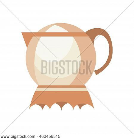 Kettle Decorative Kitchen Tool Icon. Teapot Isolated Cartoon Illustration. Element For Advertising O