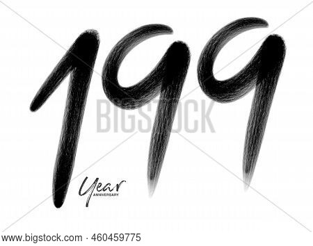 199 Years Anniversary Celebration Vector Template, 199 Number Logo Design, 199th Birthday, Black Let