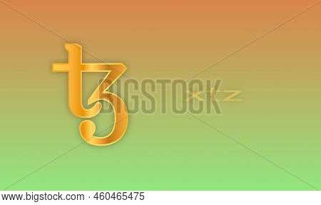 Tezos Virtual Currency Images. 3d Drawings. Digital Money Logo